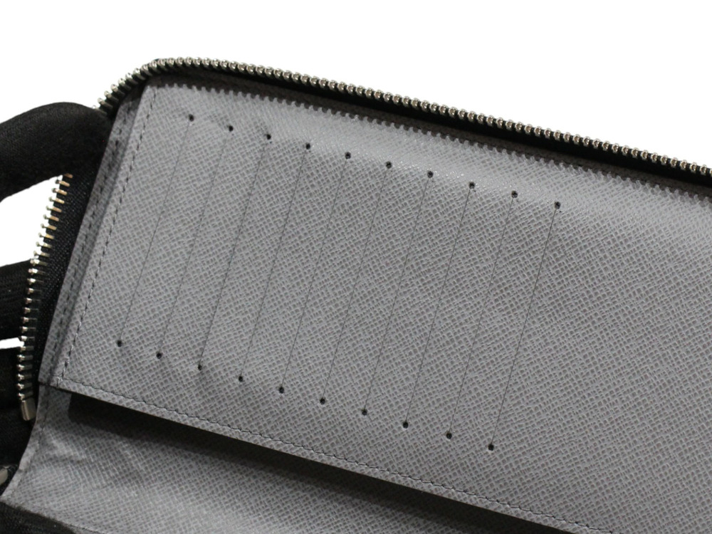 LOUIS VUITTON Zippy Wallet Vertical Damier Graphite Black Canvas Gray Long